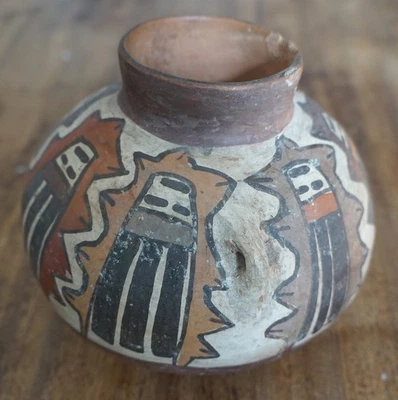 Nazca Policromado Perú Buque Precolombino 6"x5" Ritual Ceremonial Sin Reserva Foto 1 de 4