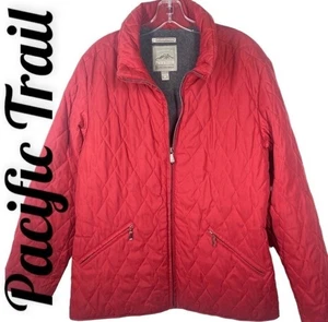 Pacific Trail Vintage gesteppter Fleece gefütterter roter Mantel Küste Oma Cabincore Medium - Bild 1 von 10