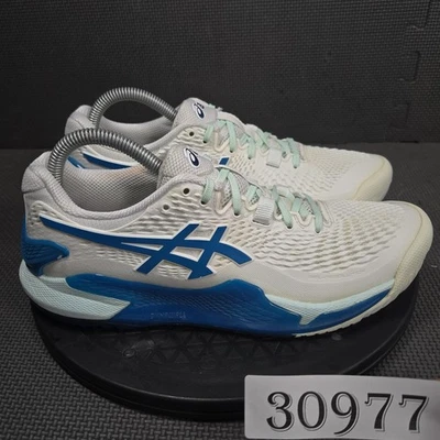 ASICS Tennis Shoes Womens Size 8 White Blue Court Dynawall Performance 1042A208 - Image 1 of 4