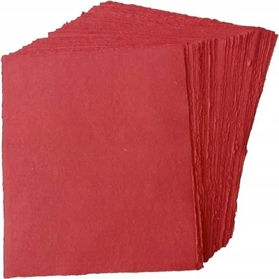 WANDERINGS Handgemachtes Baumwollpapier A4 130 GSM 50 Stück Rot