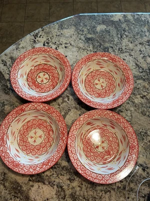 Cuencos de ensalada o cereal New Old World Temptations .5 qt. Juego de 4 rojos de Tara Inc. Foto 1 de 4