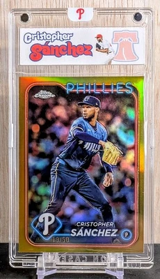 Cristopher Sanchez GOLD REFRACTOR /50 RC 🔥 2024 Topps Chrome Update ROOKIE - Image 1 of 4