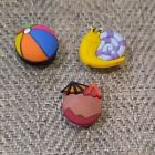 Lot of (3) Shoe Charms Beach Ball Coconut Drink Snail Pop In Style Summer