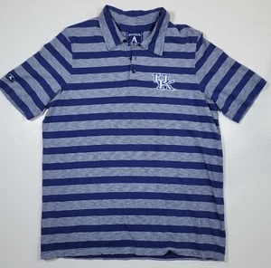 Kentucky Wildcats Shirt Mens Large Blue Striped Polo Embroidered Design - Picture 1 of 5