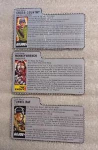 1980's Hasbro Gijoe File Card lot Cross-Country & Tunnel Rat Moneywrench - Picture 1 of 3