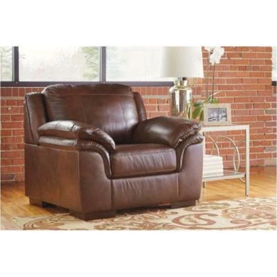 Brown Leather Really Comfy Chair by Ashley - Image 1 of 4