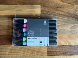 Winsor & Newton Promarker Set Tonos Pastel Doble Punta Set de 6 Pinceles - Imagen 1 de 2