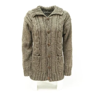 Jacke Wolljacke Braun (S,L) Winterjacke Herbst Strickjacke Nepal Winter Herbst - Picture 1 of 3
