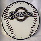 Milwaukee Brewers MLB Embossed Metal Novelty Round Sign Man Cave Wall Decor 