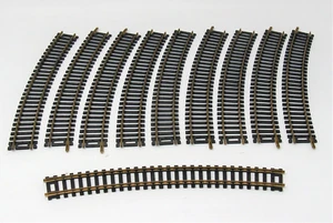 ATLAS Code 100, 18" Radius Curved "BRASS" Track Lot (10 Pieces), C8 - Picture 1 of 6