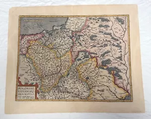 Antique map of Poland / Lithuania - Ortelius - from Theatrum Orb. Ter. 1595 ed. - Picture 1 of 2