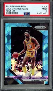 2018 Prizm #205 WILT CHAMBERLAIN Blue Ice #/99 PSA 9 Mint Lakers - Picture 1 of 2