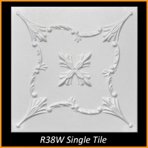 DIY Ceiling Tiles, Glue Up on popcorn. Foam 20x20 R38 White Pack /48 (126.72s/f) - Picture 1 of 7