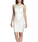 $410 Sue Wong White Lace Embroidery Mesh Sleeveless Party Cocktail Dress 0 Nwt