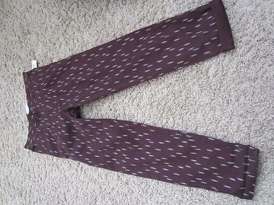 NUEVO CON ETIQUETAS Antiguo Pantalón Azul Marino Niñas Algodón Con Estampados - Talla 6 - Color Granate/Marrón Foto 1 de 3