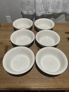 Hall Pottery Bowl White Cereal/Berry Lot Of 6 Restaurant Ware Great Condition - Picture 1 of 7