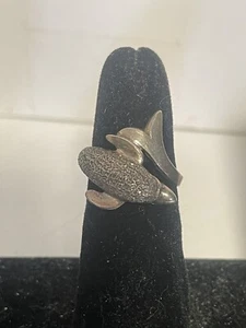 Sterling Silver Ring Dolphin Wrap Around Size 6 - Picture 1 of 7