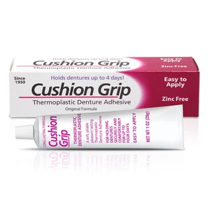 Cushion Grip Thermoplastic Denture Adhesive, 1 Oz - Refits and Tightens Loose Up - Picture 1 of 12