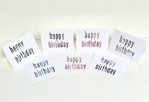 Handmade Birthday Greeting Card - Foil marble “Happy Birthday” Sentiment - Picture 1 of 10