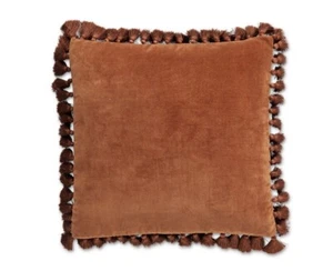 Kip&Co 20 Inch Cinnamon Velvet Tassel Cushion Cover - Picture 1 of 2