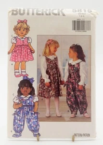 Pattern Girls Jumpsuit Jumper and Blouse Size 1-3 Butterick 5815 - Picture 1 of 2