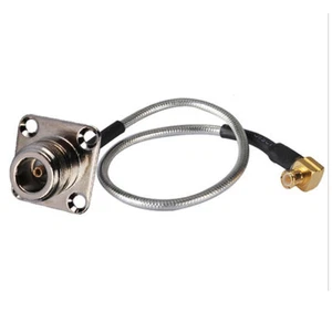 Cable recto cola de cerdo MCX macho ángulo recto a N hembra montaje de panel RG405 25 cm - Imagen 1 de 1