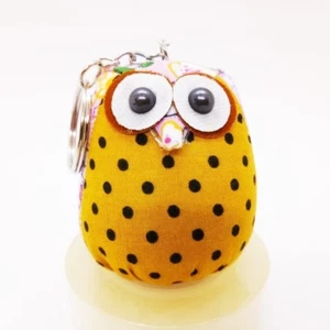Owl Keyring V.4 Hand Sewing Doll Charm Cute Keychain Animal Lover Vintage Gift - Picture 1 of 3
