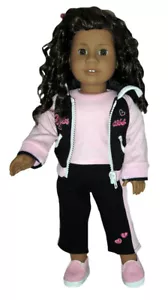 "Juego de 3 piezas ""Princess"" Athleisure se adapta a muñecas chicas americanas de 18 pulgadas" - Imagen 1 de 1