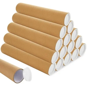 15PCS 2x15 Inch Poster Tube, Mailing Tubes with Caps, Cardboard Shipping Tube... - Picture 1 of 7
