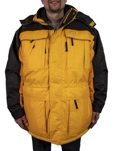 Big & Tall Men'S 3In1 Winter Jacket Coat Parka & Vest (4XL, Yellow) - Picture 1 of 12