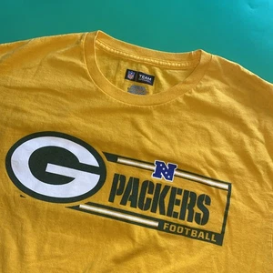 NFL Team Apparel Green Bay Packers Long Sleeve Yellow Large NFC T Shirt - Picture 1 of 6