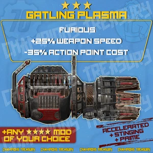 FALLOUT 76 PC ANY OF ALL GATLING PLASMA OF YOUR CHOICE TOP MODDED +PIN-POINTER'S - Picture 1 of 33
