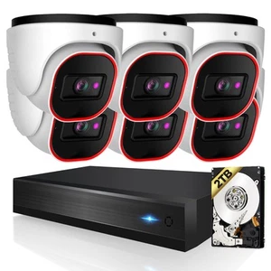 Surveillance Camera System AI Recognition 8CH NVR 6x4MP PoE 2TB HDD IP67 - Picture 1 of 9