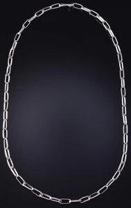 18" Silver Navajo Handmade Link Paperclip Necklace Chain by Sally Shurley 5E10A - Picture 1 of 4