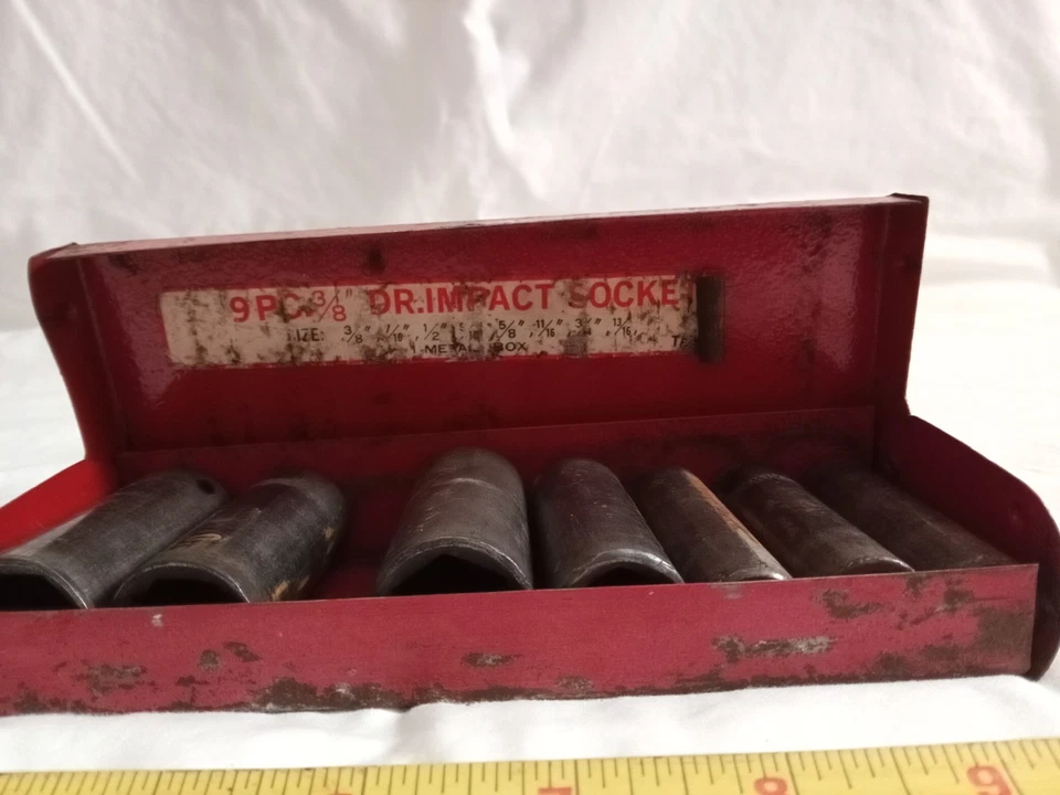 7 pc 1/2" DR Deep Air Impact Socket Metric 1/2in Drive Sockets Black . - Image 1 of 4