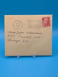 1955 UNGEÖFFNET Vintage Cover 2c Jefferson #1033 Chicago IL PMK - Time Capsule! - Bild 1 von 2