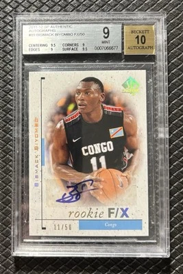 BISMACK BIYOMBO 2011-12 SP Authentic Rookie F/X Flashback Gold Auto /50 BGS 9 10 - Image 1 of 2