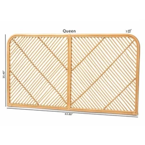 Baxton Studio Sakina Modern Brown Rattan Queen Size Wall-mount Headboard - Picture 1 of 7