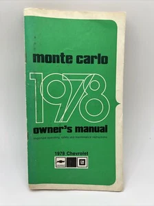 Chevrolet Monte Carlo 1978 manual del propietario guía del usuario libro de referencia del operador - Imagen 1 de 7