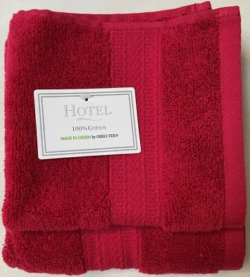 JUEGO DE 3 TOALLAS DE ALGODÓN FRAMBUESA HECHO EN VERDE NUEVO CON ETIQUETAS HOTEL    Foto 1 de 2
