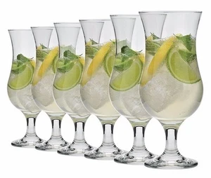 Pina Colada Hurricane Cocktail drinking Glasses Set Large 16oz / 460ml Fiesta x6 - Picture 1 of 9