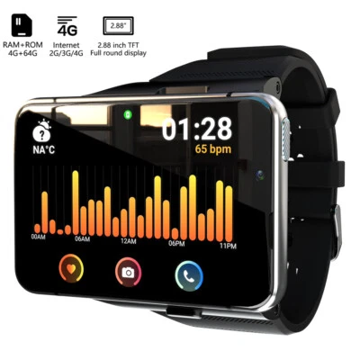 Men 4G Wifi Smart Watch Unlocked Call Camera Video Calling 4GB+64GB for Phones - Image 1 of 4