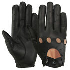 Driving Gloves Car Motorcycle Bikers Genuine Leather Police Drivers Glove Black