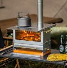 Stainless Steel Portable Log Burner / Firepit - Glass View Window - Inc Chimney