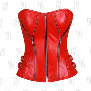 Premium 3-Layer Genuine Leather Overbust Corset: High-Quality Craftsmanship - Picture 1 of 7