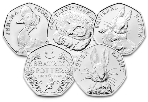 Beatrix Potter 50p Coins Jemima Puddle-Duck, Peter Rabbit, Squirrel Nutkin Cover