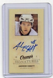2009-10 Upper Deck Champ's Auto Signatures Mini Autograph Andrew Ebbett