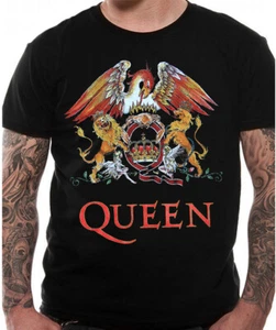 QUEEN T Shirt Official Classic Crest Freddie Mercury Black New S - 5XL All Sizes - Picture 1 of 8