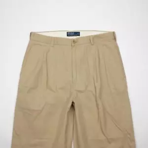 POLO RALPH LAUREN Plissee Bündchen Freizeit Golf Hose Taupe Herren 34x32 - Bild 1 von 9