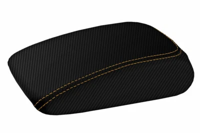 Se adapta a Audi A3 2015-2020 fibra de carbono consola tapa reposabrazos cubierta puntada naranja Foto 1 de 4